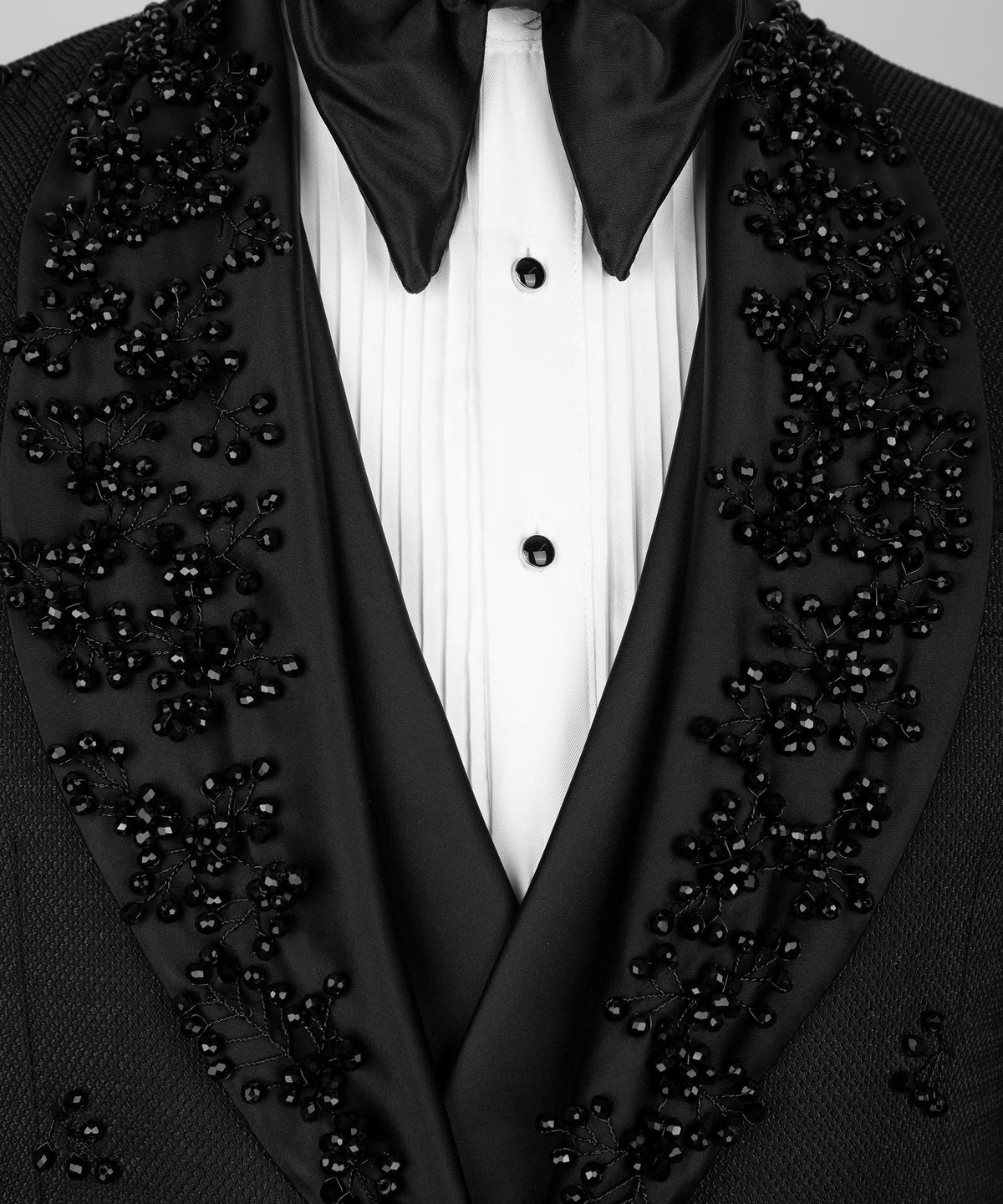 Dio Baby Lonian Men's Black Crystal Jewelried Special Tuxedo Custom Desing Vest Suit