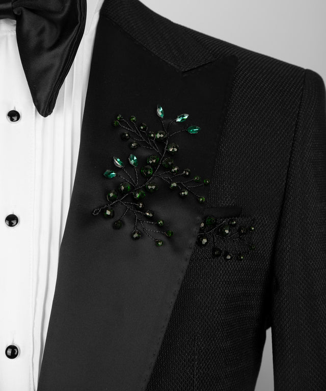 Crystal Jewelried Special Black Tuxedo