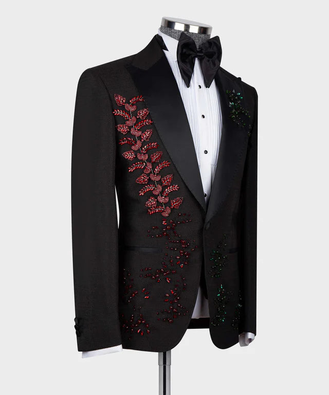 Crystal Jewelried Special Black Tuxedo