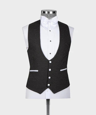 White Satin Collar Black Tuxedo