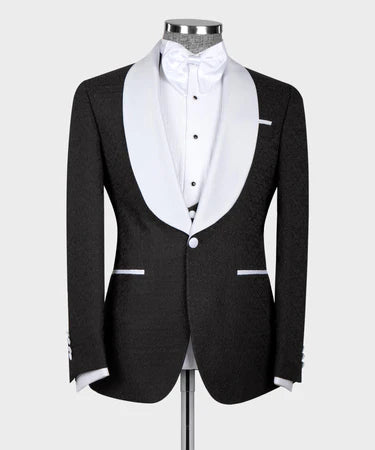 White Satin Collar Black Tuxedo