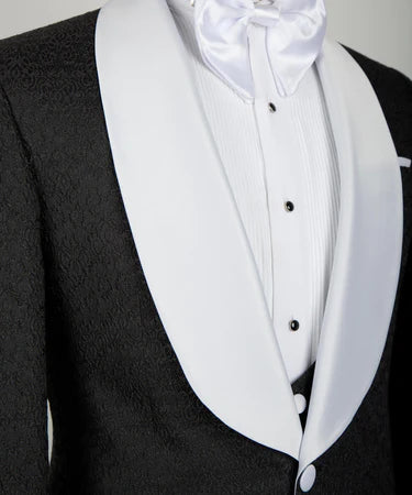 White Satin Collar Black Tuxedo