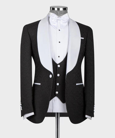 White Satin Collar Black Tuxedo