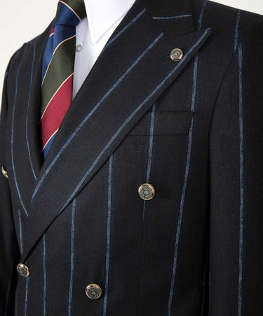 Pinstripe Brown Double Breasted Suit