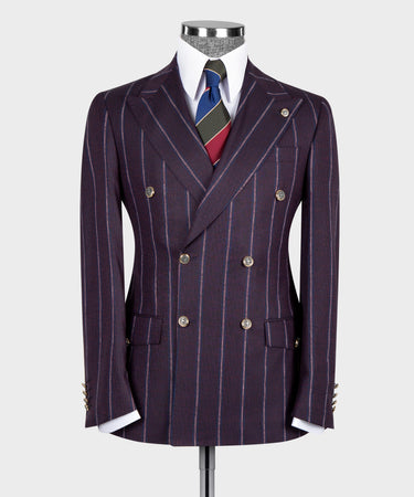 Pinstripe Brown Double Breasted Suit