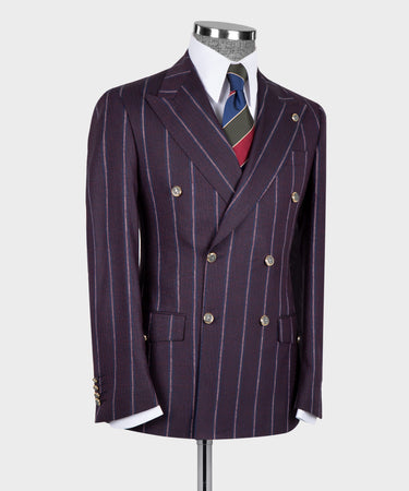 Pinstripe Brown Double Breasted Suit