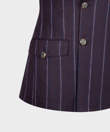 Pinstripe Claret Red Double Breasted Suit