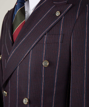 Pinstripe Brown Double Breasted Suit