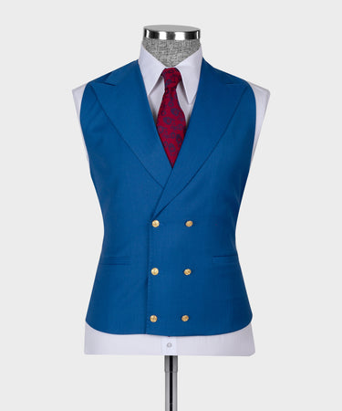 Blue Golden Button Business Classic Suit