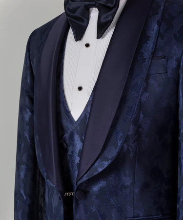 Double Lapeled Navy Tuxedo