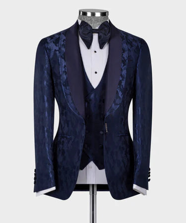 Double Lapeled Navy Tuxedo