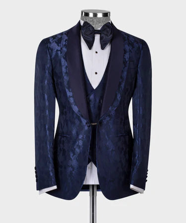 Double Lapeled Navy Tuxedo