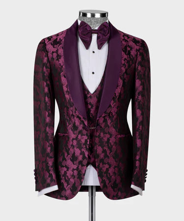 Double Lapeled Purple Tuxedo