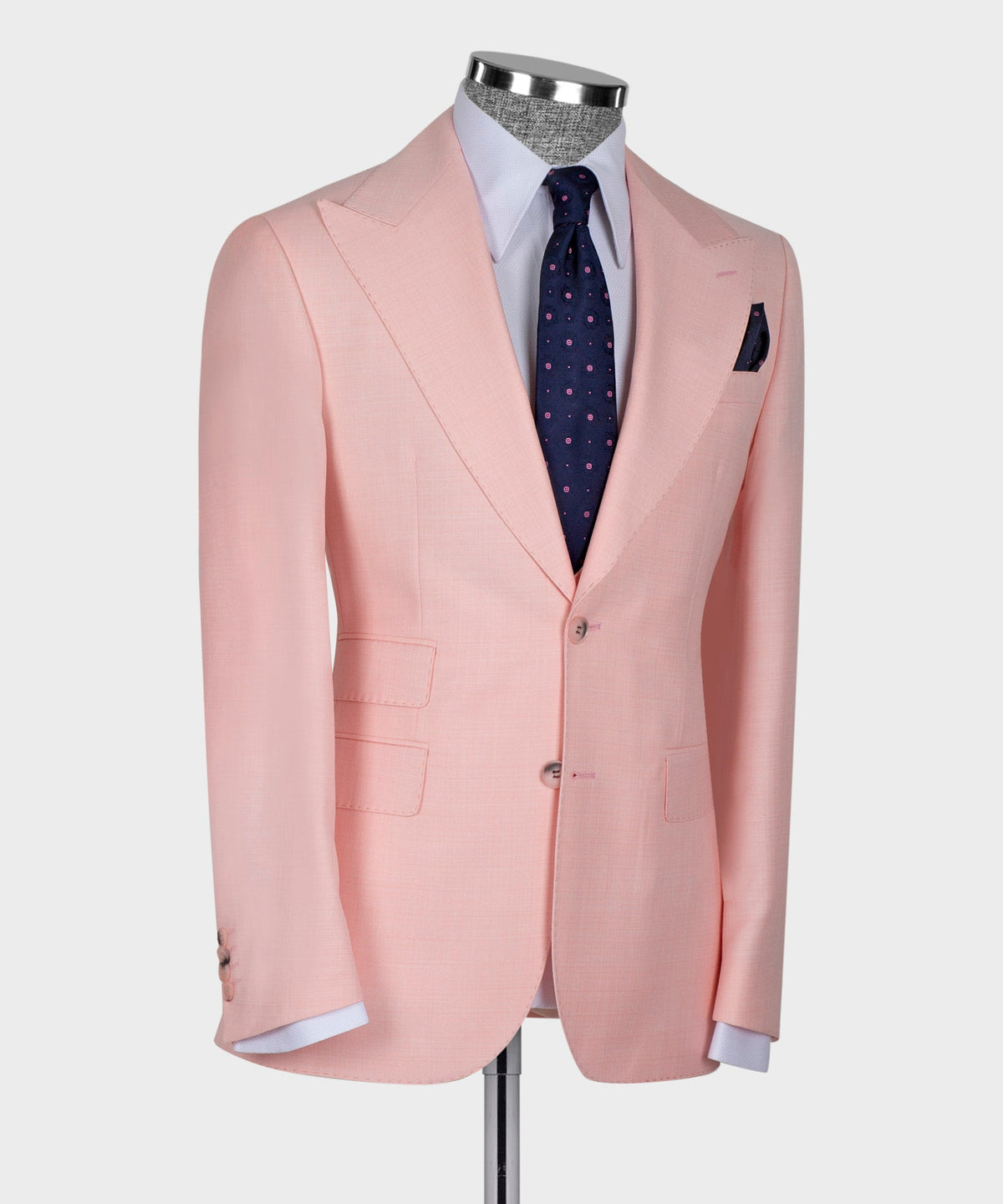 Dio Baby Lonian Men's Pink 100% Wool Vest Classic Suit W/ Straight Leg Trousers