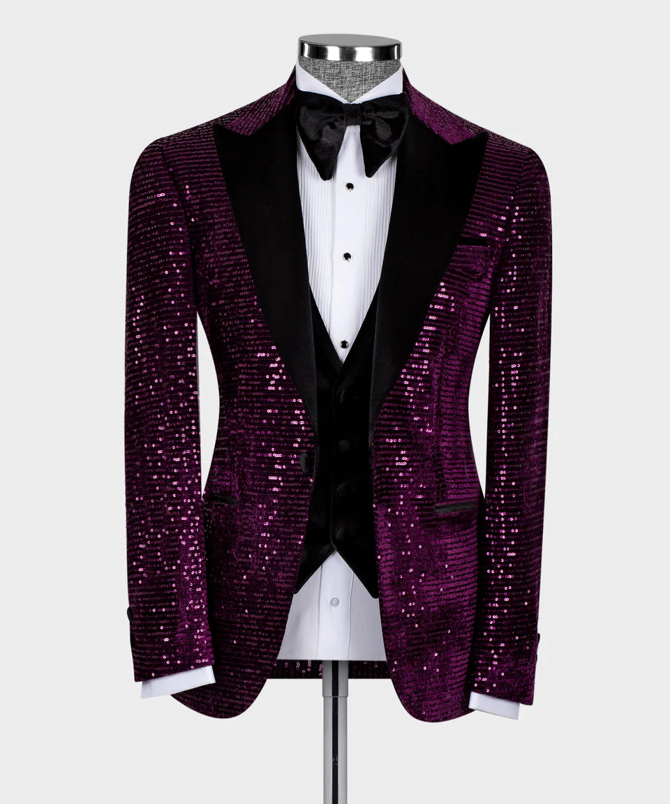 Velvet Tuxedo Purple-Black