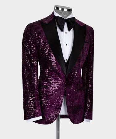 Velvet Tuxedo Purple-Black