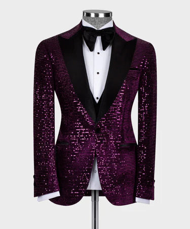 Velvet Tuxedo Purple-Black