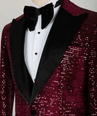 Velvet Tuxedo Burgundy-Black