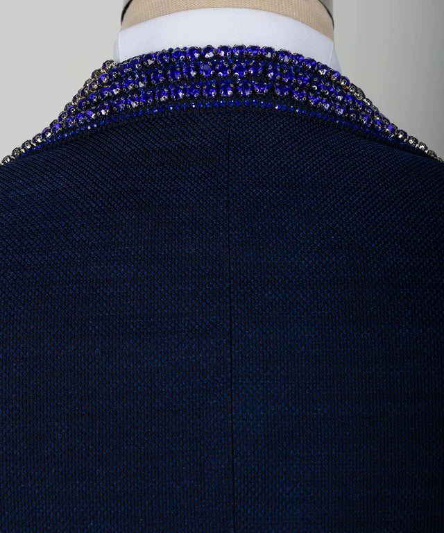 Blue Stone Embroidered Special Tuxedo