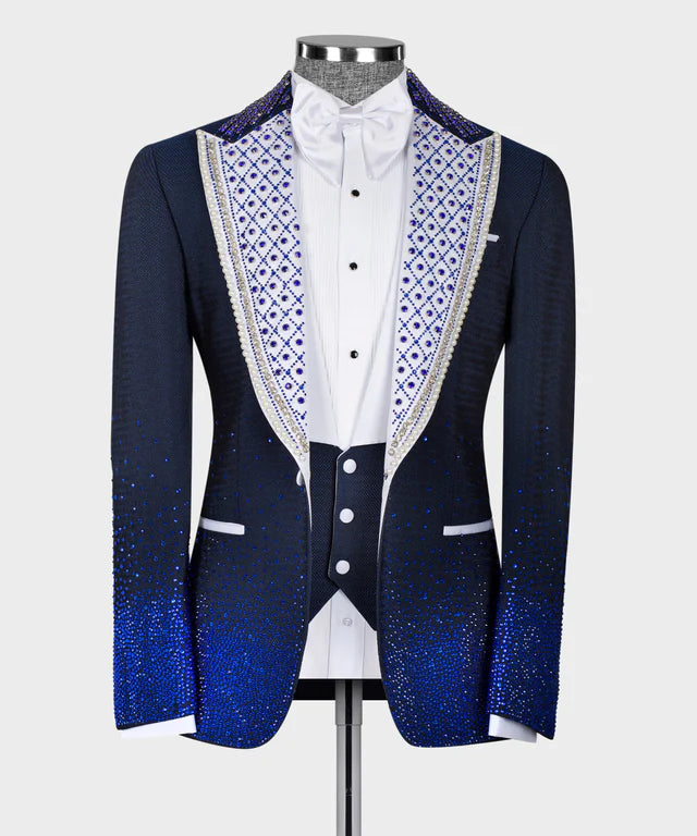 Blue Stone Embroidered Special Tuxedo