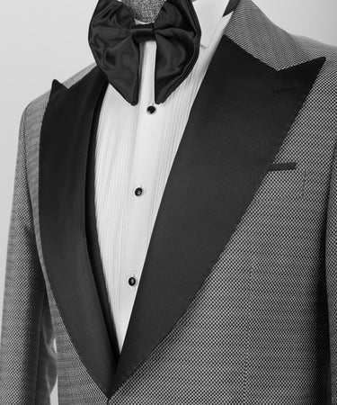 Black Satin Collar Gray Tuxedo