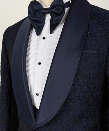 Blue Satin Collar Blue Tuxedo