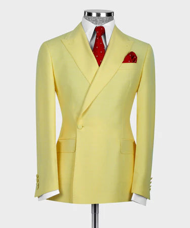 Double Breasted Yellow Men’S Suit