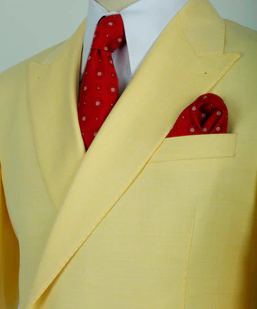 Double Breasted Yellow Men’S Suit