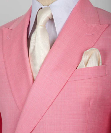 Double Breasted Pink Men’S Suit