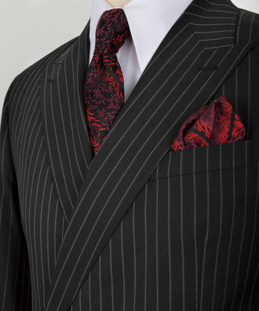 Double Breasted Striped Black Men’s Suit