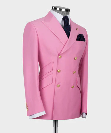 Pink Double Breasted Men’S Suit