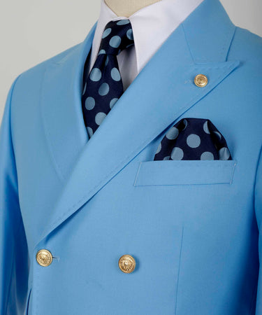 Light Blue Double Breasted Men’s Suit