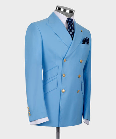 Light Blue Double Breasted Men’s Suit