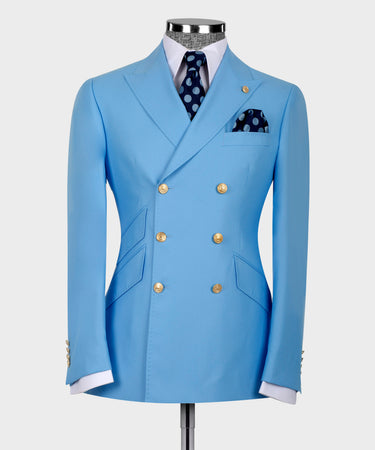 Light Blue Double Breasted Men’s Suit