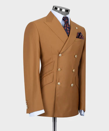 Orange Double Breasted Men’S Suit