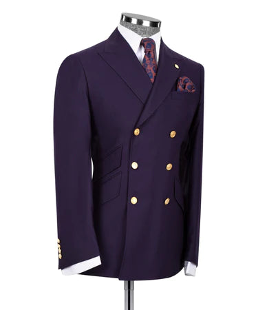 Eggplant Purple Double Breasted Men’S Suit