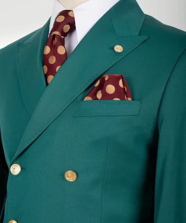 Green Double Breasted Men’S Suit