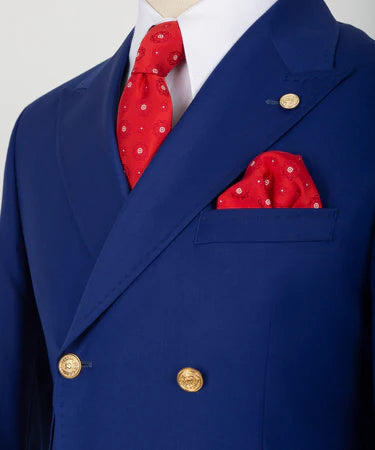 Blue Double Breasted Men’S Suit