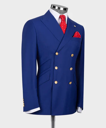 Blue Double Breasted Men’S Suit