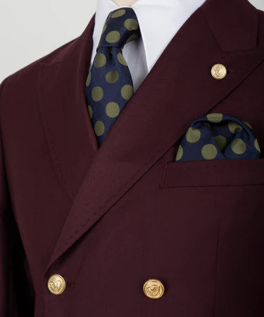 Burgundy Double Breasted Men’S Suit