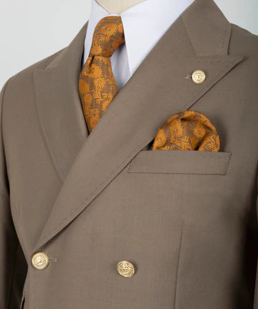 Brown Double Breasted Men’S Suit