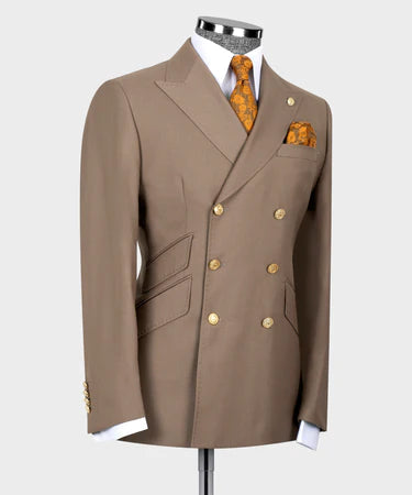 Brown Double Breasted Men’S Suit