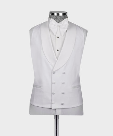 Whi̇te Satin Collar Whi̇te Tuxedo