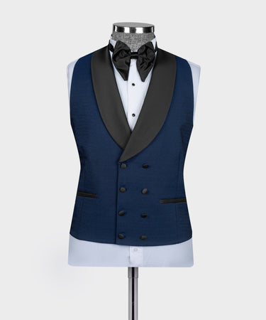 Black Satin Collar Blue Tuxedo