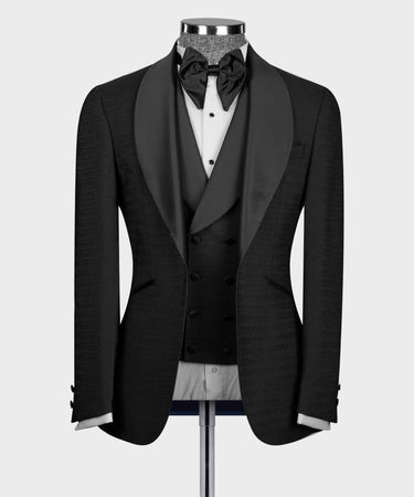 Black Satin Collar Black Tuxedo