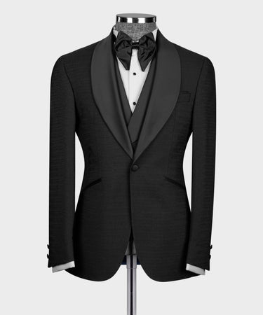 Black Satin Collar Black Tuxedo