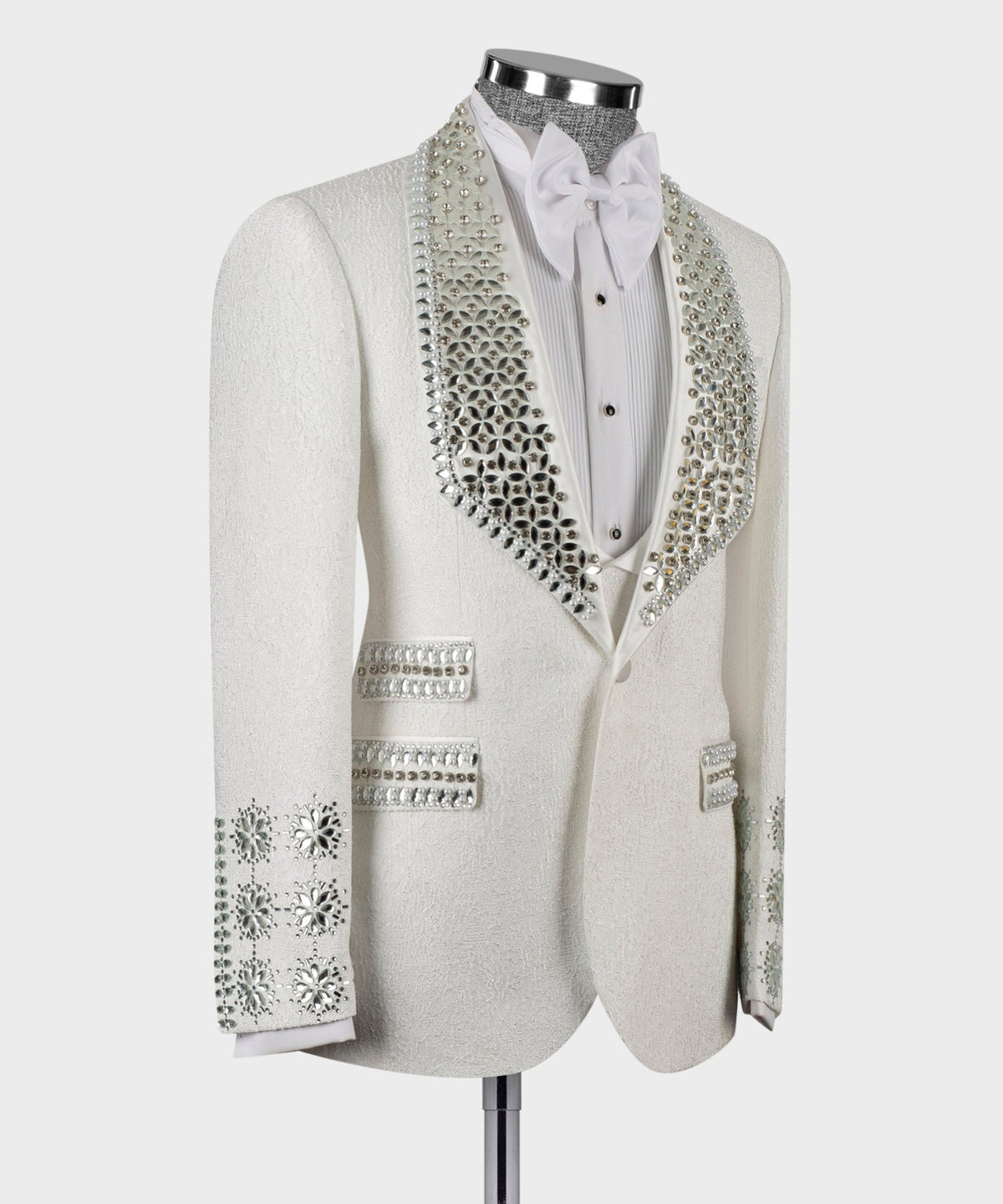 Dio Baby Lonian Men's White Front One Button Handmade Custom Desing Classic Vest Suit