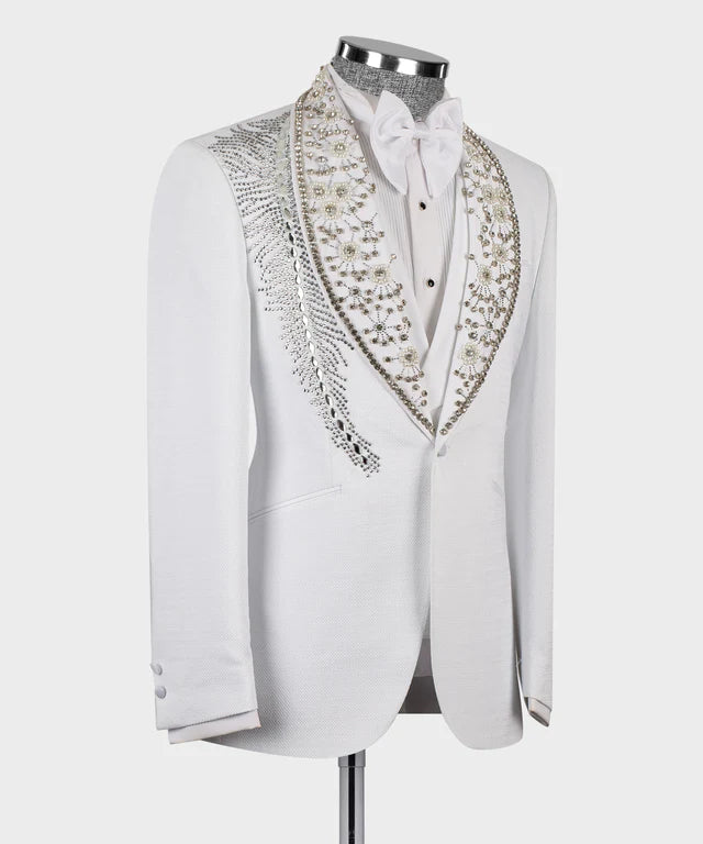 Handmade Custom Design White Tuxedo