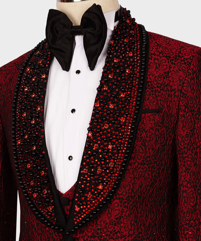 Red Gem Stone Red Custom Tuxedo