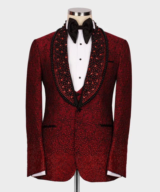 Red Gem Stone Red Custom Tuxedo